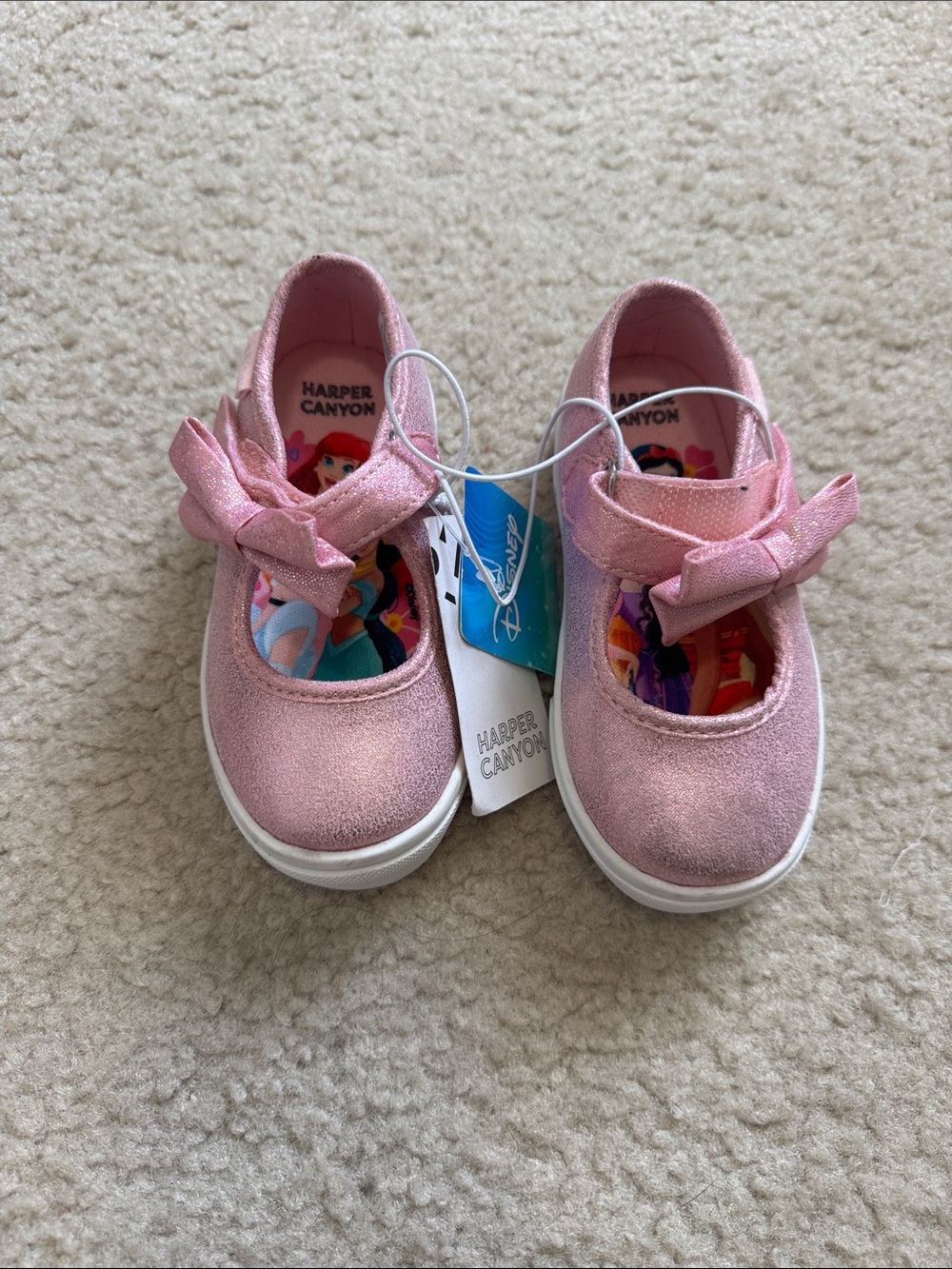 NWT Harper Canyon Pink Sparkle Bow Mary Jane Baby Shoes - Size 7